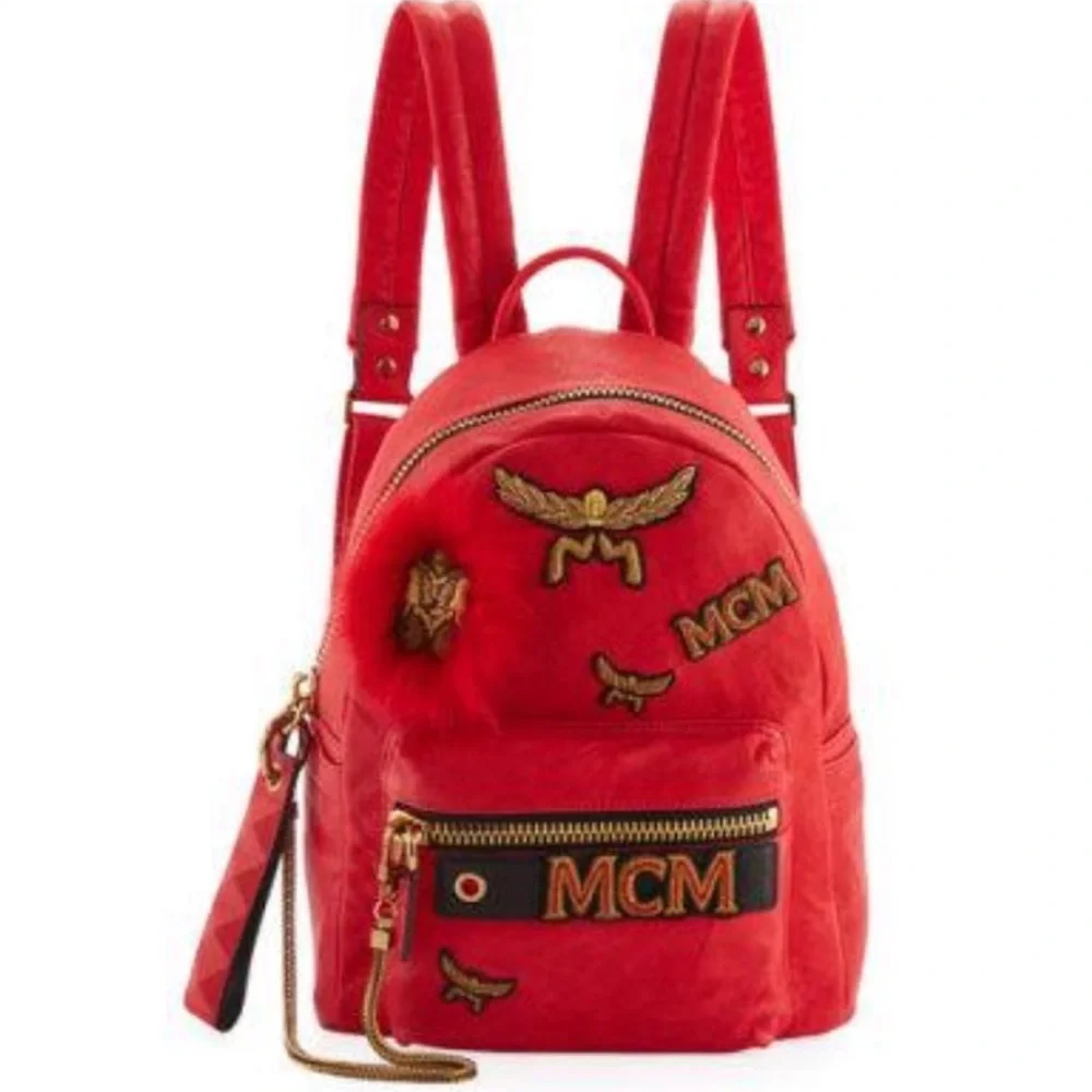 MCM Stark Leather Insignia Backpack